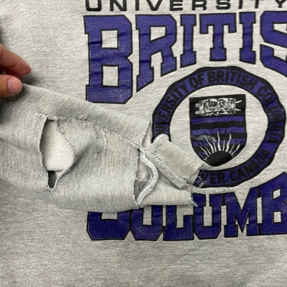 Vintage Balboa Beach Club Sweatshirt XL Gray 90s Distressed UBC - Picture 6 of 12
